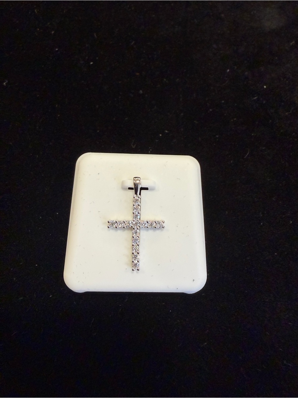 $200 Retail 0.50 Carat Moissanite Cross Pendant in 925 Sterling Silver